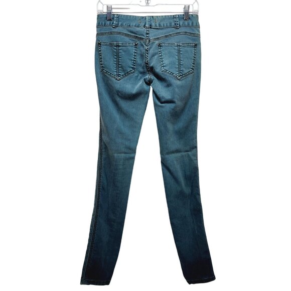 Free People Womens Skinny Jeans Size W25 Medium Wash blue mid rise Denim - Picture 2 of 9